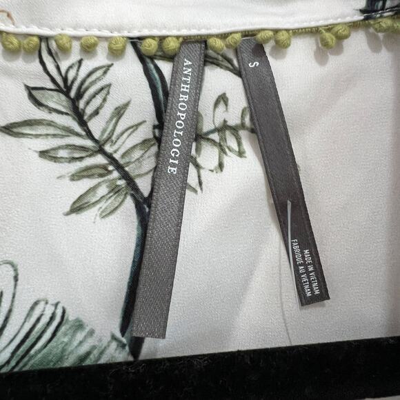 NEW NWT Anthropologie Relaxed Long-Sleeve Floral Shirt Pearl Size S - Picture 4 of 7